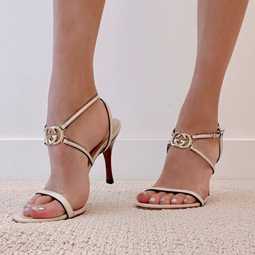 New Gucci Ankle Wrap Stilettos
